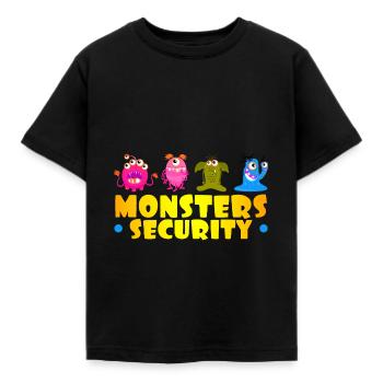 Monster-Wache - Kinder T-Shirt - Schwarz - Vorne - AI Model Kid Female (0cm)