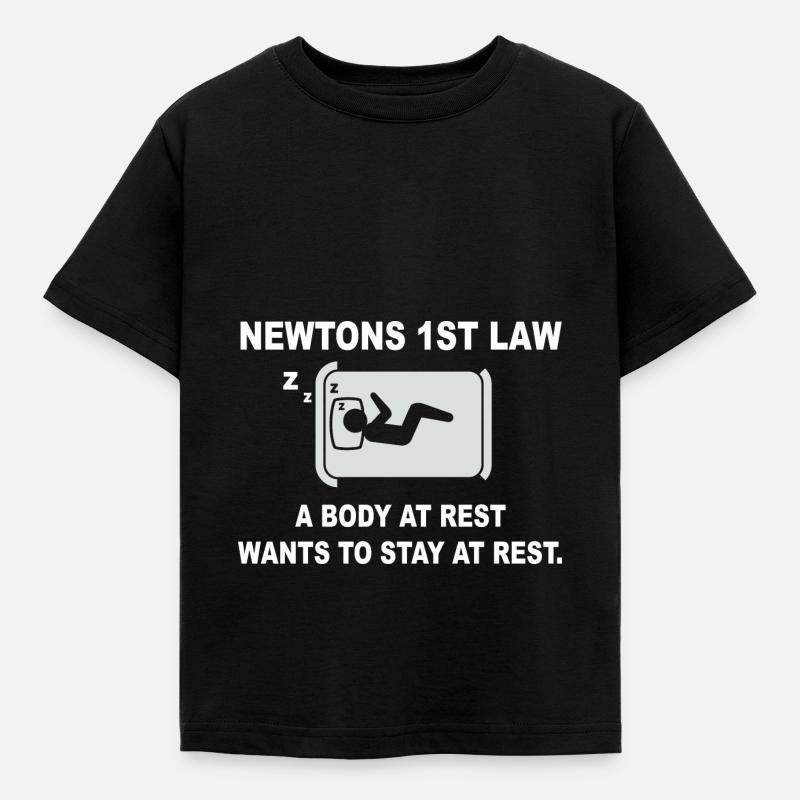 Newtons 1. Gesetzt - ruhender Körper - Kinder T-Shirt - Schwarz