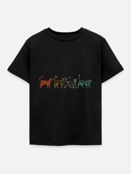 Katzenliebhaber Vintage Retro für Kinder - Kinder T-Shirt - Schwarz