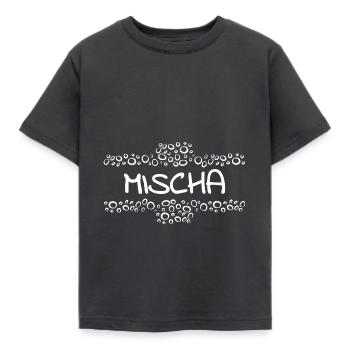 First name Mischa - Kids' T-Shirt - dark grey - Front - AI Model Kid Female (0cm)