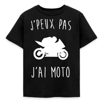 j'peux pas j'ai moto - T-shirt Enfant - noir - Devant - AI Model Kid Female (0cm)