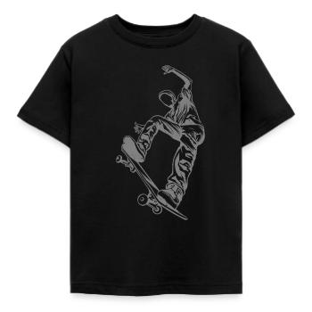 Skateboarder with skateboard - Kids' T-Shirt - black - Front - AI Model Kid Female (0cm)