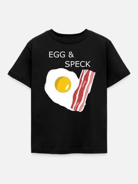Egg mit Speck - Kinder T-Shirt - Schwarz