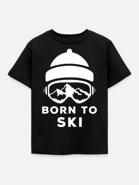 Skifahrer - Kinder T-Shirt - Schwarz
