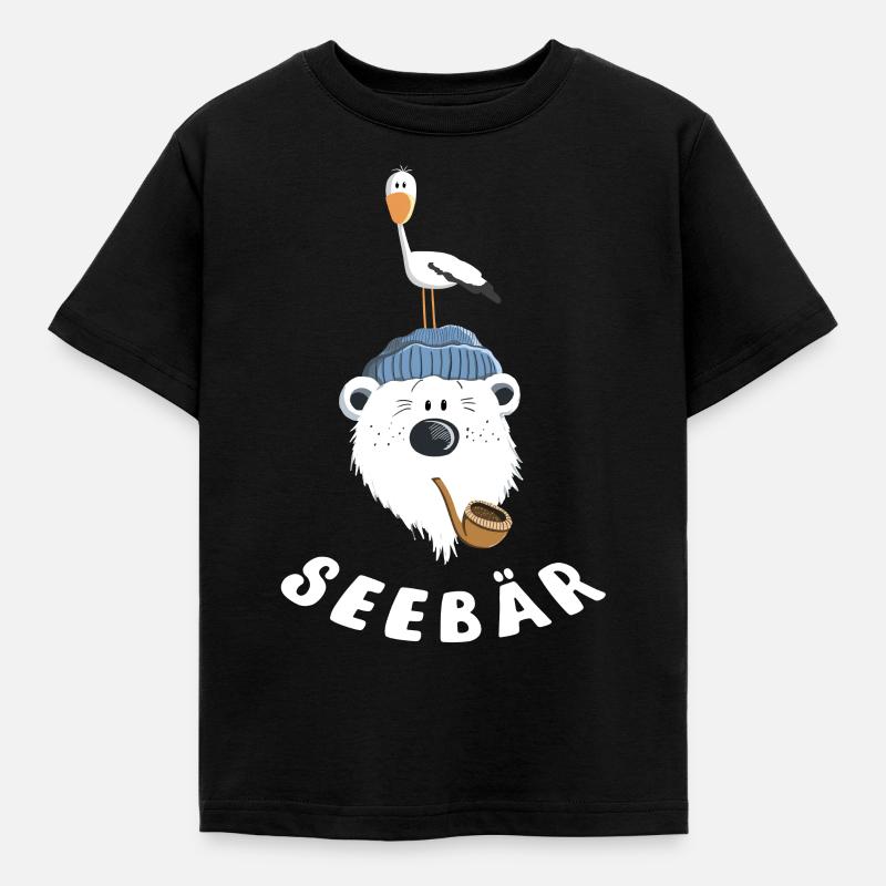 Süßer Seebär - Kinder T-Shirt - Schwarz