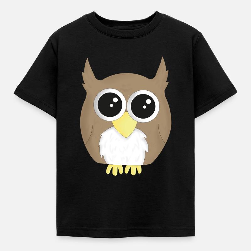Eule - Kinder T-Shirt - Schwarz