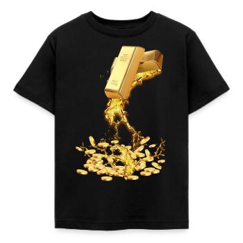 Melting Gold - Kids' T-Shirt - black - Front - AI Model Kid Female (0cm)