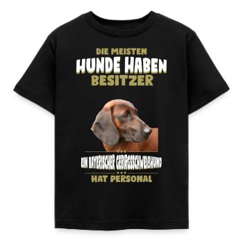 Gebirgsschweißhund Bayerischer Gebirgsschweißhund - Kinder T-Shirt - Schwarz - Vorne - AI Model Kid Female (0cm)