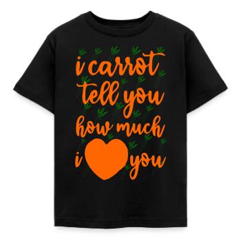 Gemüse Wortspiel Wortwitz Karotten Möhren - Kinder T-Shirt - Schwarz - Vorne - AI Model Kid Female (0cm)