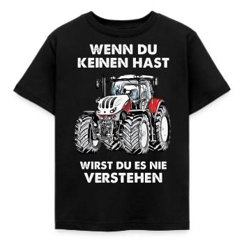 LANDWIRT MASCHINEN TRECKER EKG TRAKTOREN - Kinder T-Shirt - Schwarz - Vorne - AI Model Kid Female (0cm)