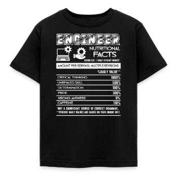 Engineer Nutritional Facts - Kids' T-Shirt - black - Front - AI Model Kid Female (0cm)