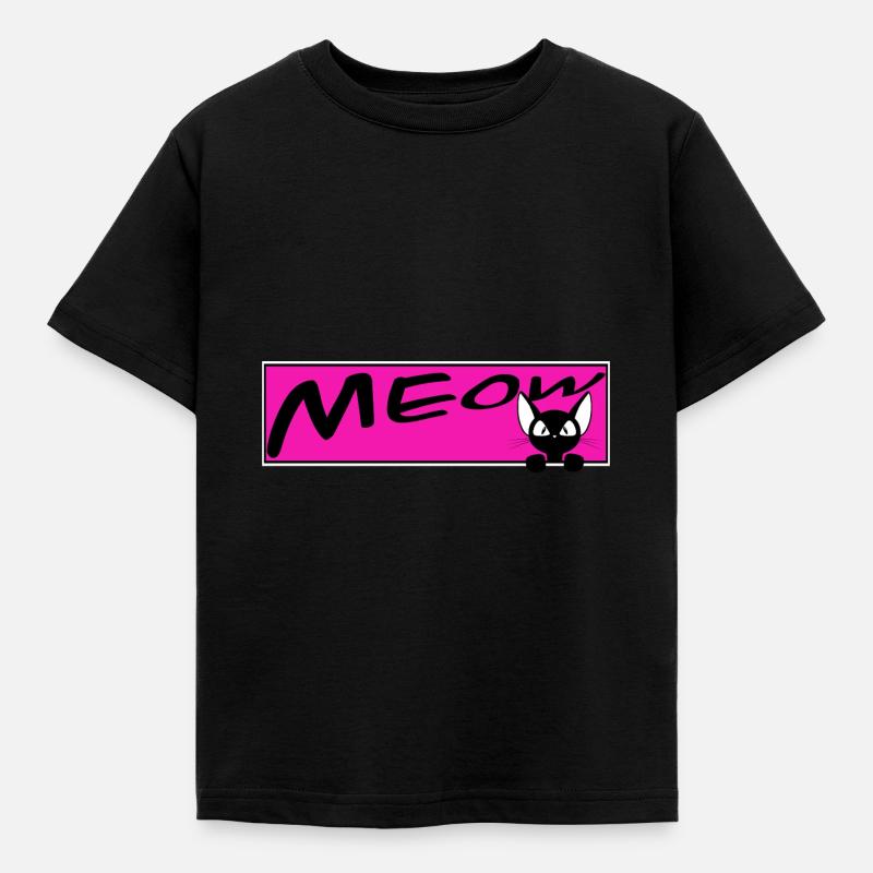 chat mignon MEOW chats chat chat - T-shirt Enfant - noir