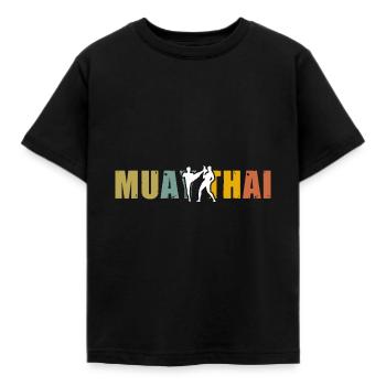 Muay Thai - Kids' T-Shirt - black - Front - AI Model Kid Female (0cm)