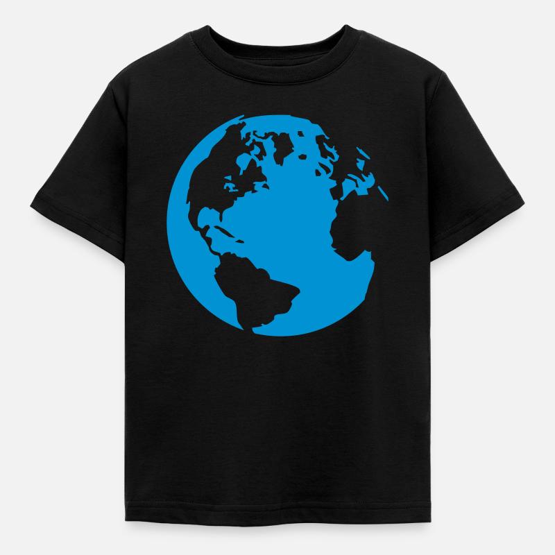 Der Globus - Kinder T-Shirt - Schwarz