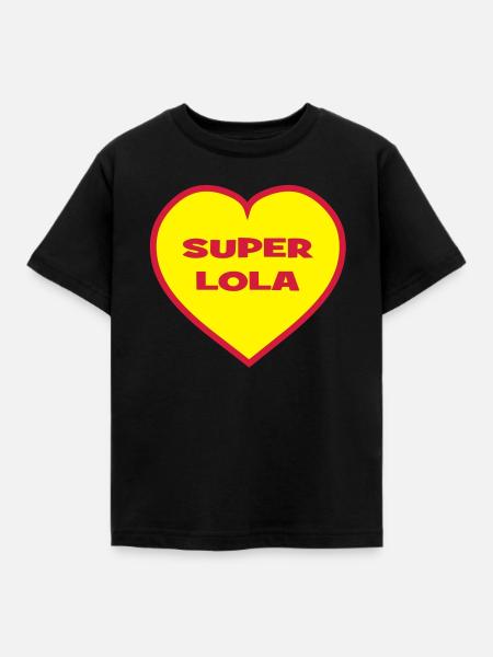 Super-Lola - Kinder T-Shirt - Schwarz
