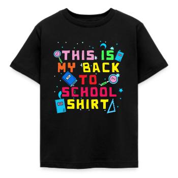 Ceci est mon retour à l'école chemise chemise cadeau - T-shirt Enfant - noir - Devant - AI Model Kid Female (0cm)