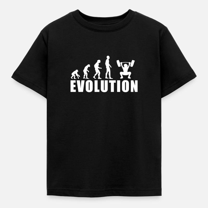 EVOLUTION WEIGHTLIFTING gift - Kids' T-Shirt - black