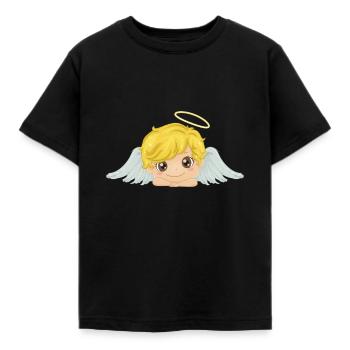 Kleiner süßer Schutzengel mit Heiligenschein - Kinder T-Shirt - Schwarz - Vorne - AI Model Kid Female (0cm)