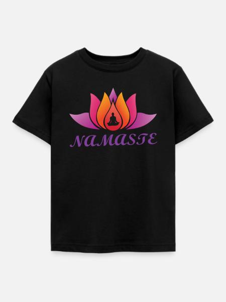 Namaste Yoga - Kinder T-Shirt - Schwarz