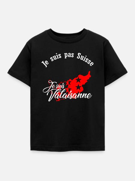 Ich komme aus dem Wallis - Kinder T-Shirt - Schwarz