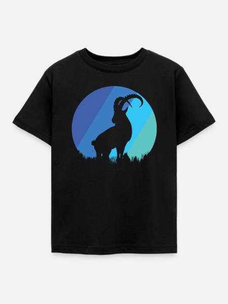 Steinbock - Kinder T-Shirt - Schwarz