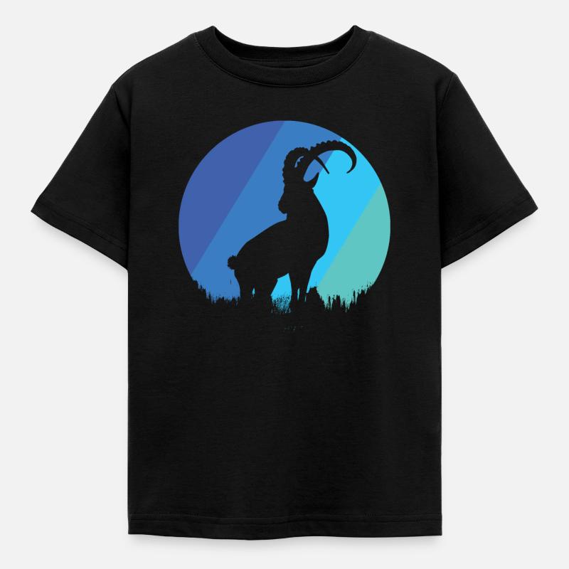 Steinbock - Kinder T-Shirt - Schwarz