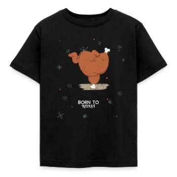 Né pour rôtir drôle T-shirt de Noël BBQ - T-shirt Enfant - noir - Devant - AI Model Kid Female (0cm)