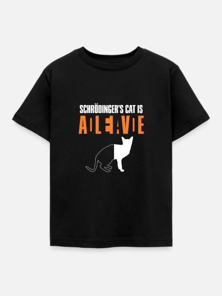 Cadeau de physique morte vivant de Cat de Schrodinger - T-shirt Enfant - noir