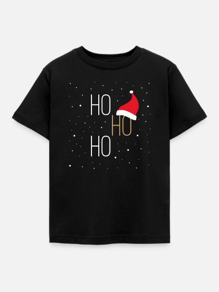 Weinachts-Ho Ho Ho - Kinder T-Shirt - Schwarz