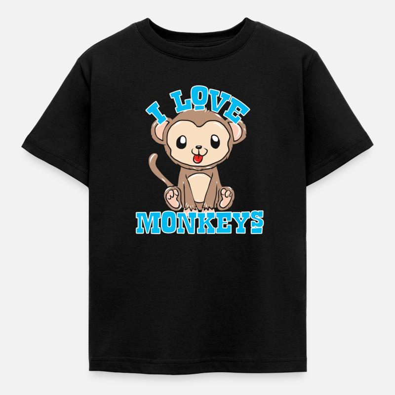 Affen - Kinder T-Shirt - Schwarz