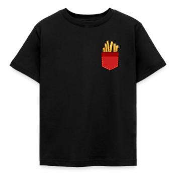Pommes Tasche Lustig - Kinder T-Shirt - Schwarz - Vorne - AI Model Kid Female (0cm)