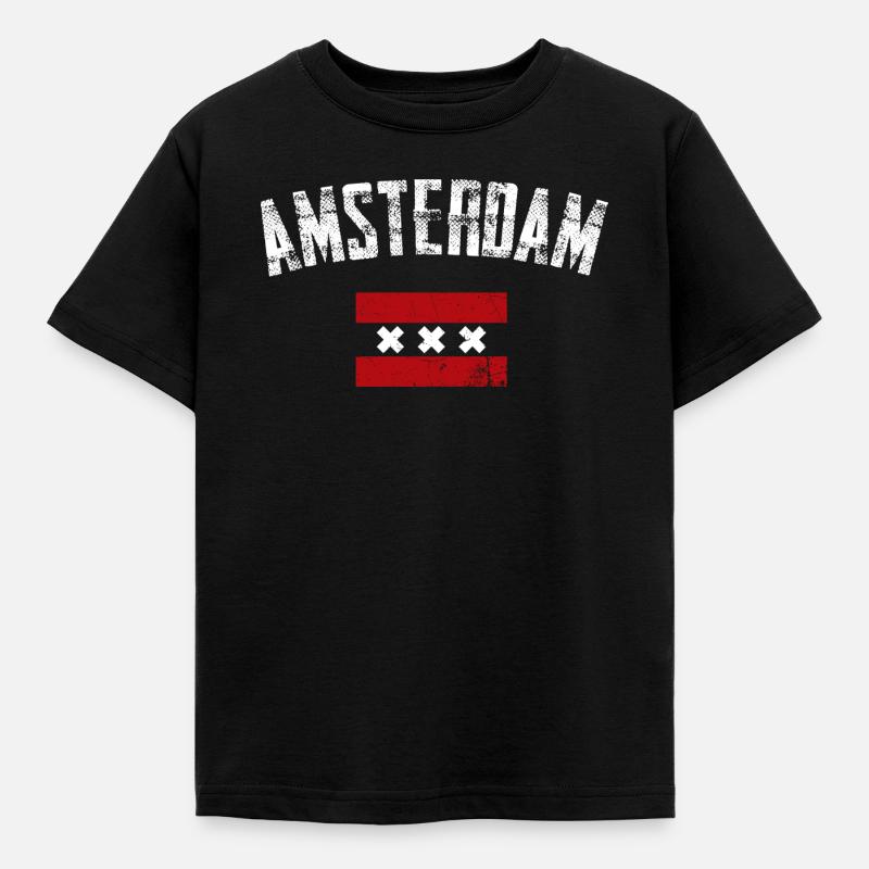 Amsterdam Bold Crest Tee - T-shirt Enfant - noir