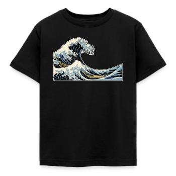 La Vague | La Vague | Katsushika Hokusai - T-shirt Enfant - noir - Devant - AI Model Kid Female (0cm)
