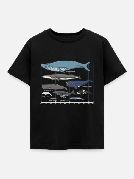 Walarten Wal Meeressäuger - Kinder T-Shirt - Schwarz