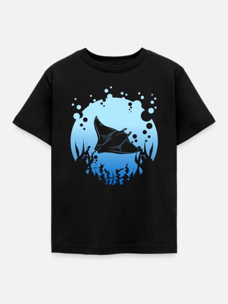 Manta Rochen - Kinder T-Shirt - Schwarz
