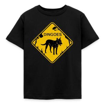 Tollpatschiges Gelbes Straßenschild - Kinder T-Shirt - Schwarz - Vorne - AI Model Kid Female (0cm)