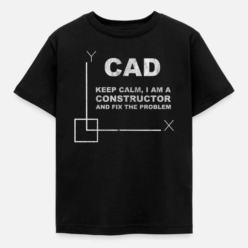 CAD Keep Calm Constructor Engineering - Kids' T-Shirt - black