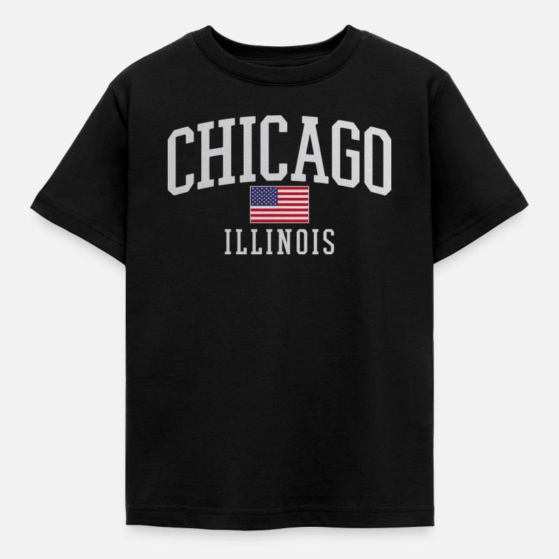 Chicago Flag Arc Emblem - Kinder T-Shirt - Schwarz