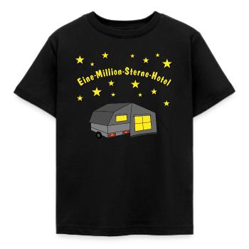 eine million sterne hotel faltcaravan - Kinder T-Shirt - Schwarz - Vorne - AI Model Kid Female (0cm)