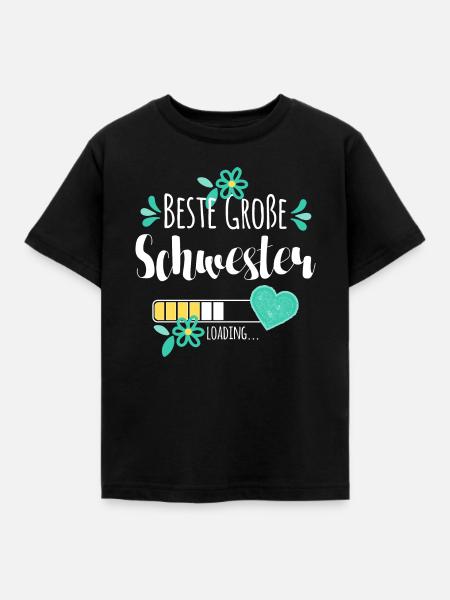 Beste Große Schwester Loading - Kinder T-Shirt - Schwarz