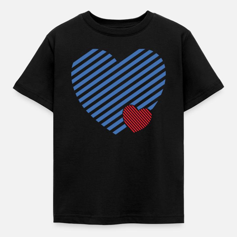 Double Heart - Design textile gift idea - Kids' T-Shirt - black