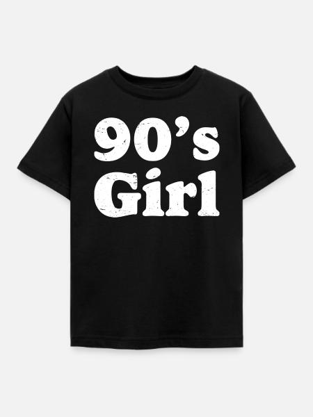 90er Mädchen Retro-Neon - Kinder T-Shirt - Schwarz