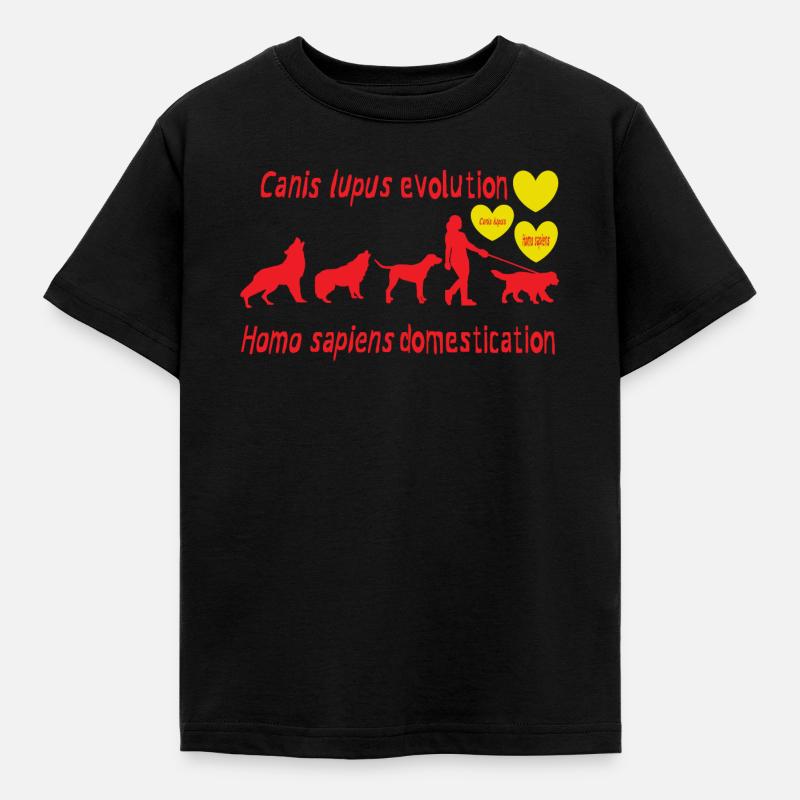 Canis lupus evolution Homo sapiens domestication - Kids' T-Shirt - black