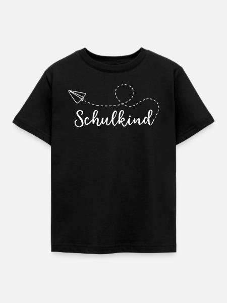 Schulkind - Papierflieger - Kinder T-Shirt - Schwarz