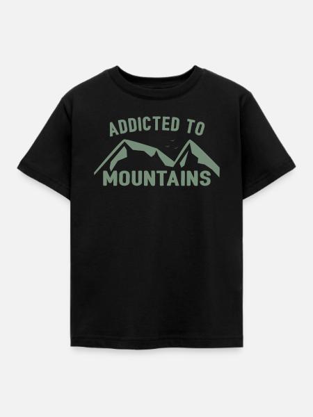 Süchtig nach Bergen - Kinder T-Shirt - Schwarz