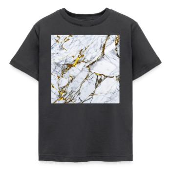 Marbre Or Blanc Texture - T-shirt Enfant - charbon - Devant - AI Model Kid Female (0cm)