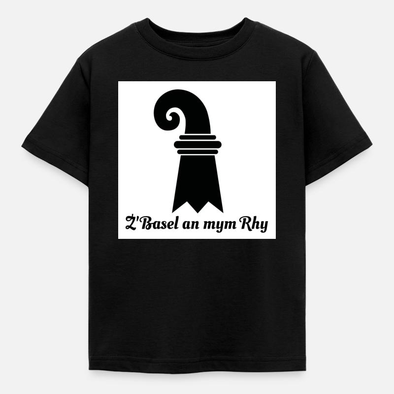 Basel am Rhein - Kinder T-Shirt - Schwarz
