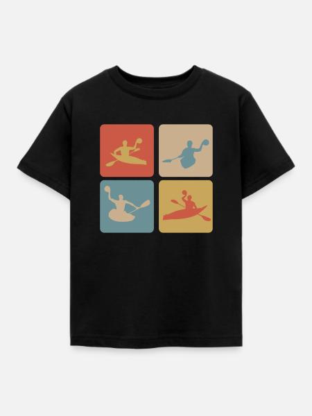 Kanupolo Kanu Design - Kinder T-Shirt - Schwarz