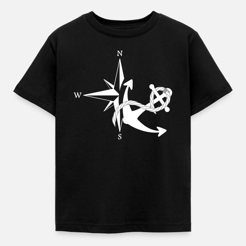 Anker & Seerose - Kinder T-Shirt - Schwarz