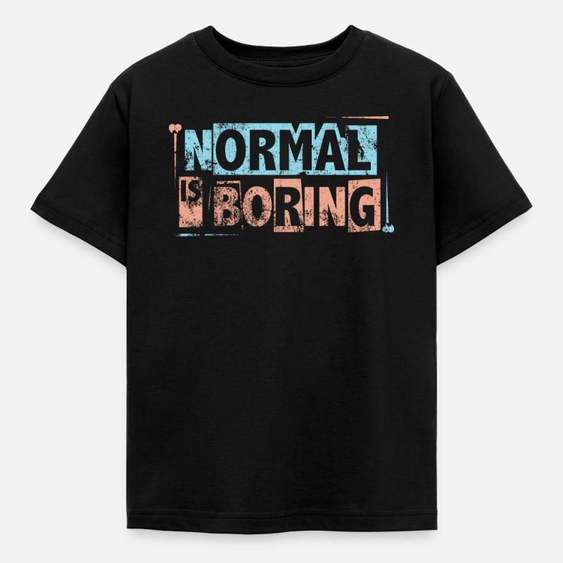 Normal ist langweilig - Autismus-Bewusstseins-Puzzleteile - Kinder T-Shirt - Schwarz